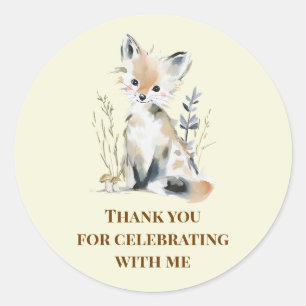 Bos-thema Eerste Verjaardag Favor Stickers