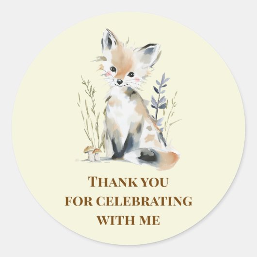 Bos-thema Eerste Verjaardag Favor Stickers (Voorkant)