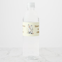 Bos-thema Eerste Verjaardag Waterfles Labels Etiket