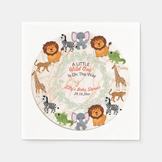 Bos Thema: In het Wilde Baby shower servetten (Voorkant)