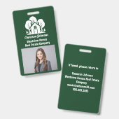 Bos Thuis Makelaarskantoor Aangepaste Makelaar Badge (Voor- en achterkant)