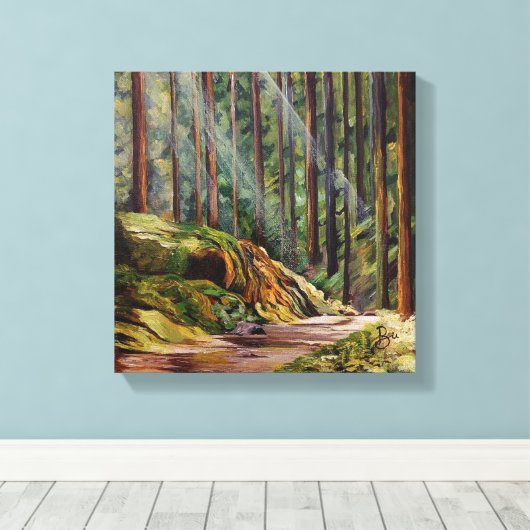 Bos Trail Avontuur Canvas Afdruk (Insitu (Houten vloer))