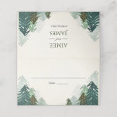 Bos Trouwplaats Kaart Rustieke Pine Evergreen Plaatskaartje (Buitenkant ongevouwen)