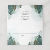 Bos Trouwplaats Kaart Rustieke Pine Evergreen Plaatskaartje (Buitenkant ongevouwen)
