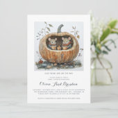 Bos Tweeling Herfst Baby Shower Kaart (Staand voorkant)