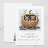 Bos Tweeling Herfst Baby Shower Kaart (Voorkant / Achterkant)
