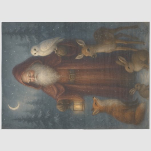 Bos Vader Kerstmis Bos Decoupage Tissuepapier (Voorkant)