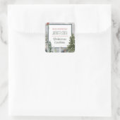 Bos Vakantie Kerstmis Bakkerij Gebakken Cookie Vierkante Sticker (Tas)
