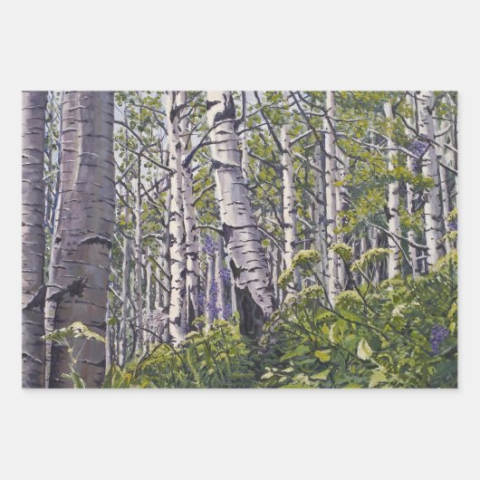 Bos van Aspen Trees Inpakpapier Vel (Voorkant)