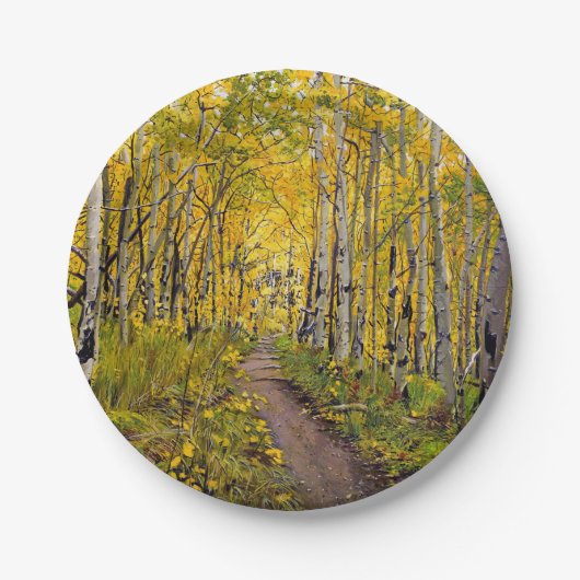 Bos van Aspen Trees Papieren Bordje (Voorkant)