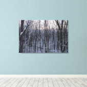 Bos van Besneeuwde Bomen Canvas Afdruk (Insitu (Houten vloer))