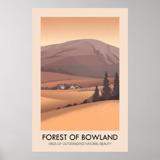 Bos van Bowland AONB Reisposter Poster (Voorkant)