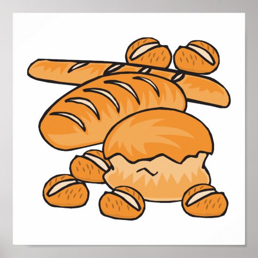 bos van brood en broodjes poster (Voorkant)