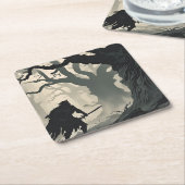 bos van Cryptid Kartonnen Onderzetters (Schuin)