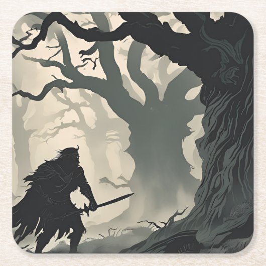 bos van Cryptid Kartonnen Onderzetters (Voorkant)