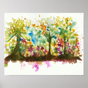 Bos van de Bomen van de Kunst van het Landschap Poster
