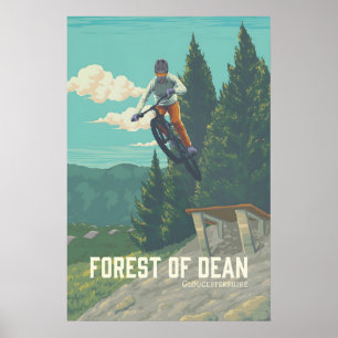 Bos van Dean Mountainbike Reisposter Poster