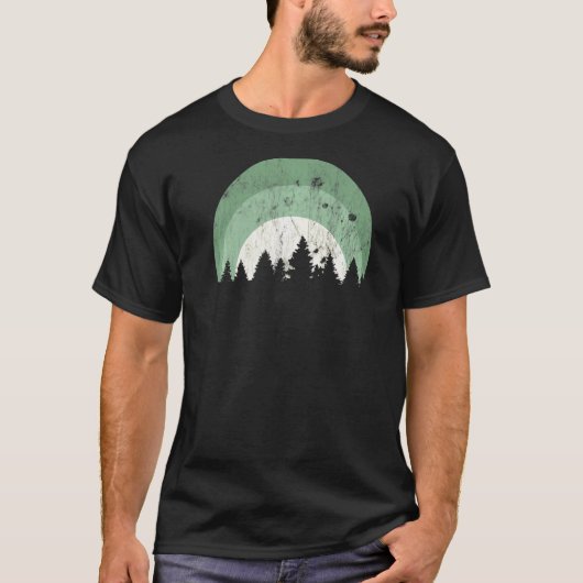 Bos van Evergreen Tree Silhouet Distress Tree T-shirt (Voorkant)