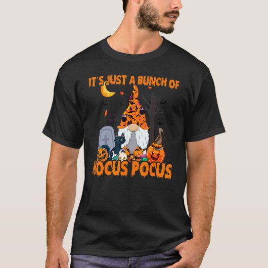 Bos van Hocus Pocus Pompoen Kabouter Vleermuizen E T-shirt (Voorkant)