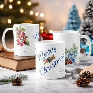 Bos van Holly Berries Familienaam Kerstjaar Koffiemok