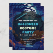 Bos van Jack-O' Lantaarns Volle Maan Halloween Kaart (Voorkant / Achterkant)