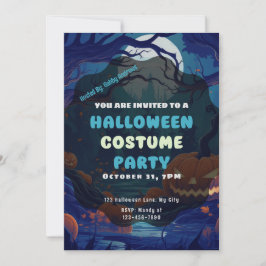 Bos van Jack-O' Lantaarns Volle Maan Halloween Kaart