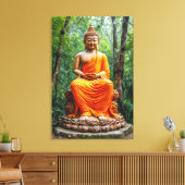 Bos van kalmte: De heiligdom van de Boeddha Canvas Afdruk (Insitu (Woonkamer))