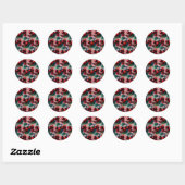  bos van rode kersen Antiek Fruit Design Ronde Sticker (Vel)