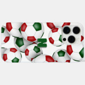 bos van roodgroene voetballen met monogram Case-Mate iPhone case (Achterkant (horizontaal))