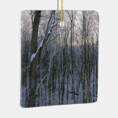 Bos van Snowy Trees Keramisch Ornament (Rechts)
