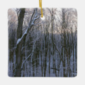 Bos van Snowy Trees Keramisch Ornament (Voorkant)