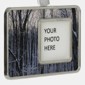 Bos van Snowy Trees Verzilverd Omlijst Ornament (Rechts)