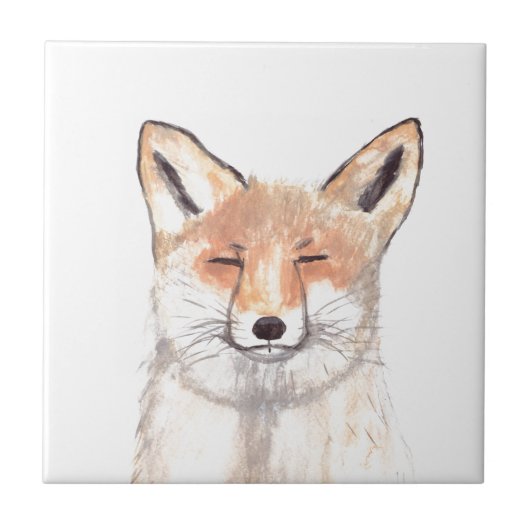 bos van wilde dieren in de Cute Fox Tegeltje (Voorkant)