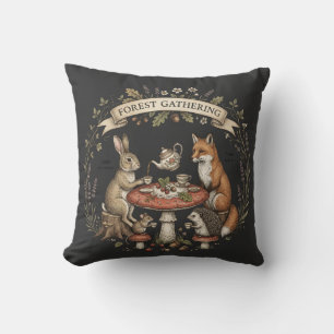 Bos Verzamelthee Feestje Bosdieren Vintage Kussen