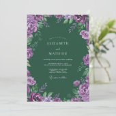 Bos Violet Blad Bruiloft Kaart (Staand voorkant)
