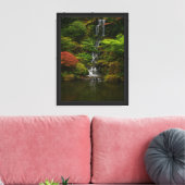 Bos waterval rustig landschap canvas afdruk (Insitu (Woonkamer))