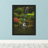 Bos waterval rustig landschap canvas afdruk (Insitu (Houten vloer))