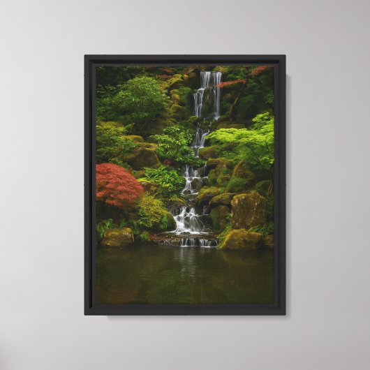 Bos waterval rustig landschap canvas afdruk (Voorkant)