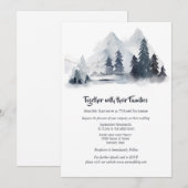 Bos waterverf bergsparren donkerblauw kaart (Voorkant / Achterkant)