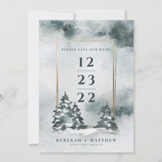 bos | Waterverf Foto Save The Date (Achterkant)