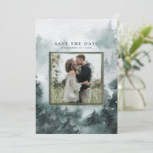 bos | Waterverf Foto Save The Date (Staand voorkant)