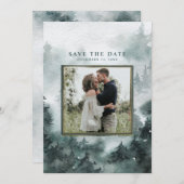 bos | Waterverf Foto Save The Date (Voorkant / Achterkant)
