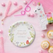 Bos Waterverf Groene Fee Eerste Verjaardag Papieren Bordje (Feest)