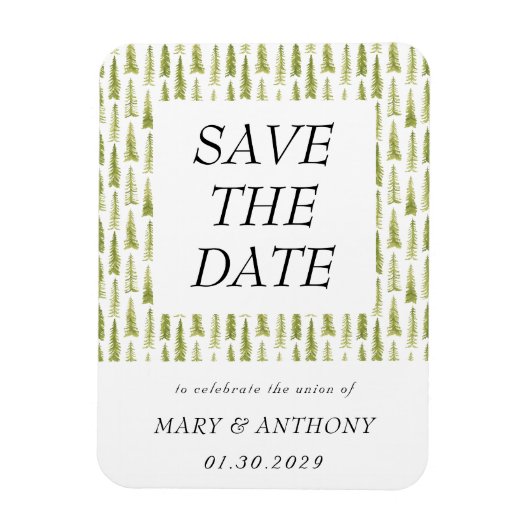 Bos Waterverf Save the Date Magneet (Verticaal)