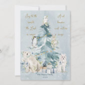 Bos Waterverf Sneeuw Kerstmis Feestdagenkaart (Voorkant)