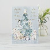 Bos Waterverf Sneeuw Kerstmis Feestdagenkaart (Staand voorkant)