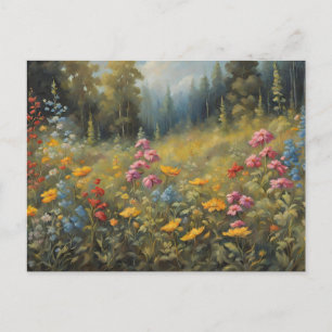 Bos Wildbloemen Natuur Illustratie Briefkaart