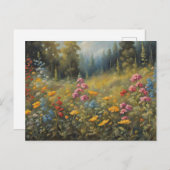 Bos Wildbloemen Natuur Illustratie Briefkaart (Voorkant / Achterkant)