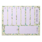 Bos wilde bloem weekmenu planner notitieblok (Voorkant)