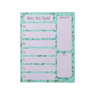 Bos wilde bloem weekmenu planner notitieblok